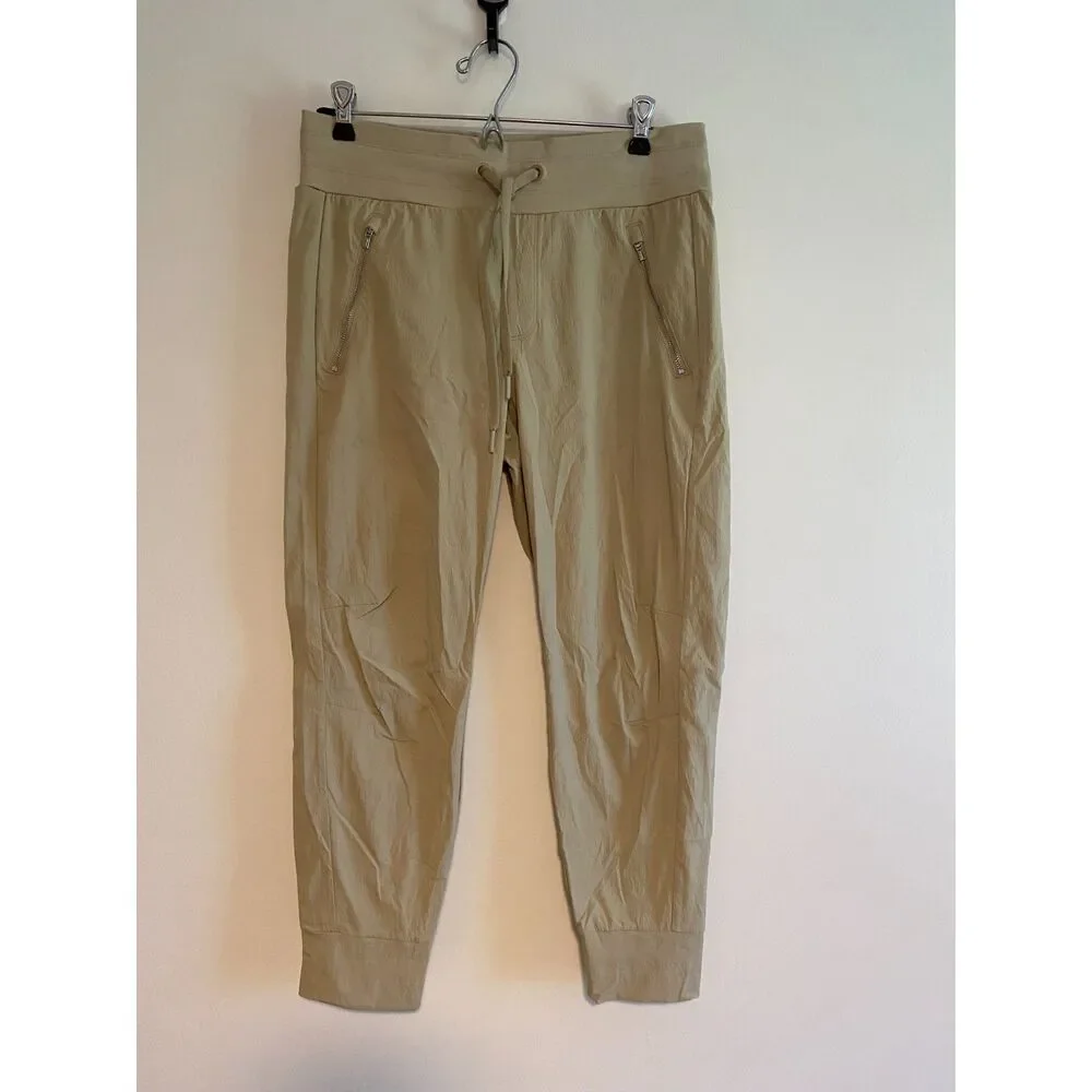 ATHLETA Trekkie North Jogger Pants Cream Tan Sand Size 6P PETITE